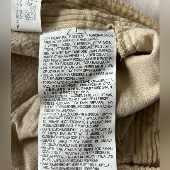 Zara Corduroy Pants Beige Size US:6 - Picture 7 of 8